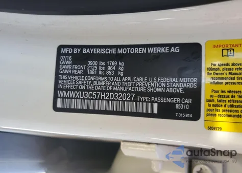 2017 Mini Cooper S from USA, damaged, VIN WMWXU3C57H2D32027